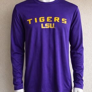 LSU Tigers Men’s Small Purple Athletic Long Sleeve Shirt Yellow Graphic NCAA